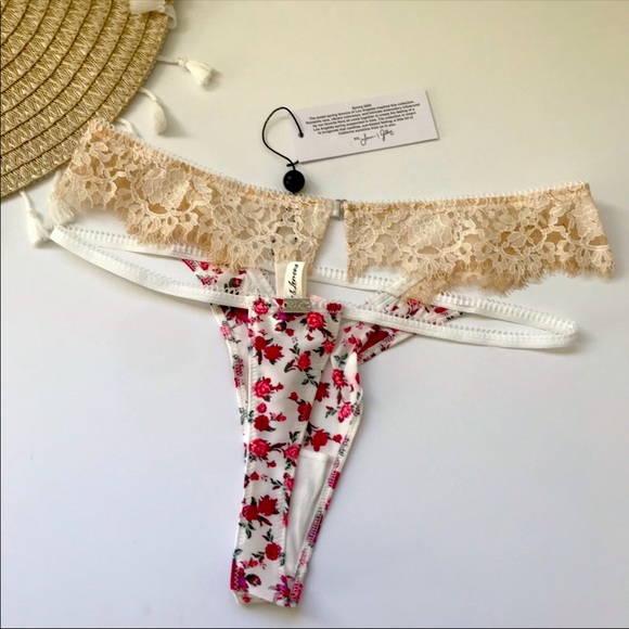 For Love And Lemons Melrose Floral Thong Panty - Picture 3 of 5